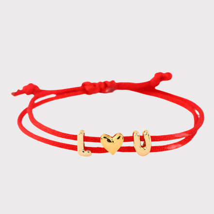 Custom Charm String Bracelet - Red