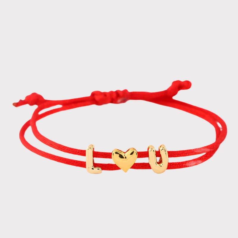 Custom Charm String Bracelet - Red
