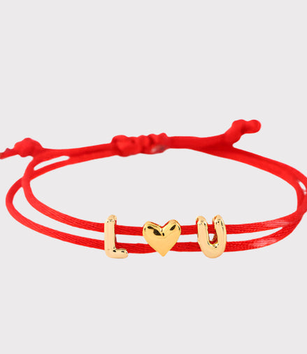 Custom Charm String Bracelet - Red