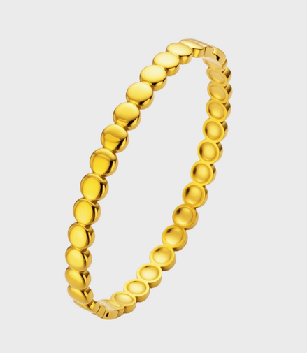 Gold Round Link Bracelet