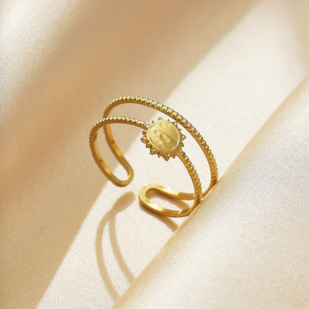 Solene Adjustable Sun Gold Ring