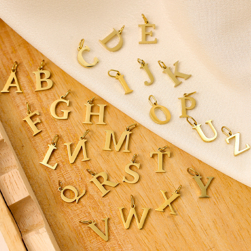 Gold Initial Letter Charm