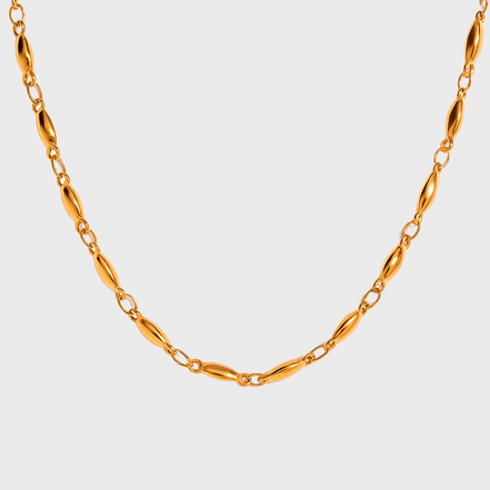 Navette Gold Necklace