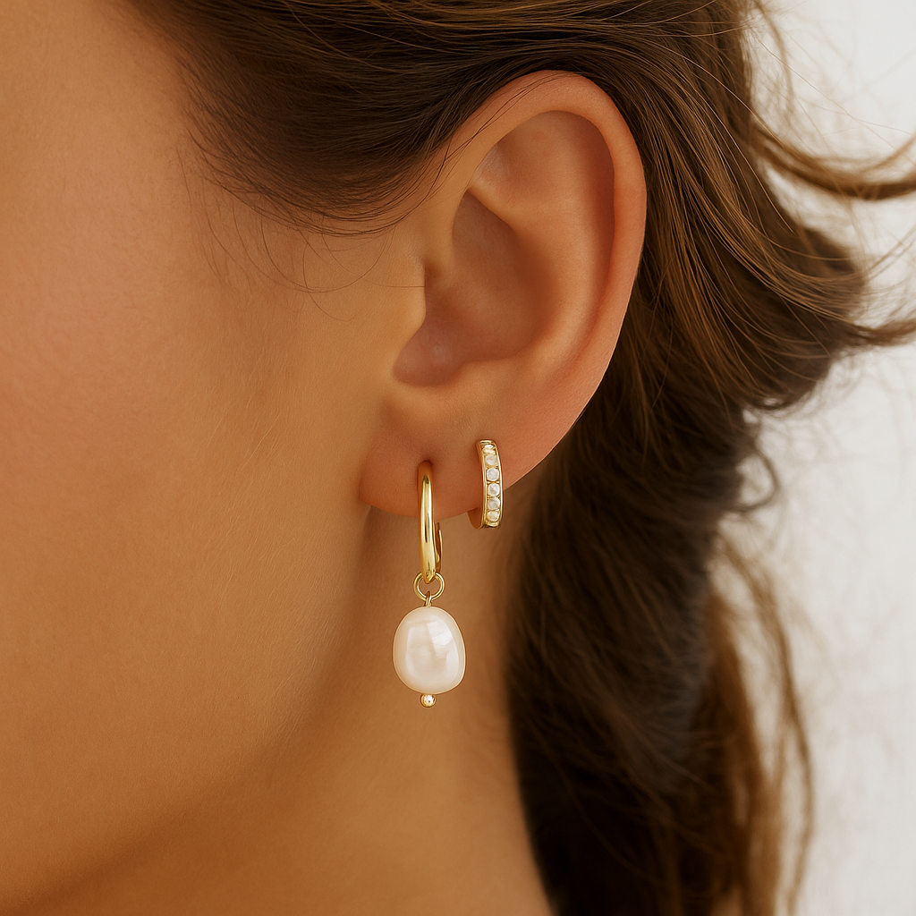 Ophelia Pearl Earrings - Gold