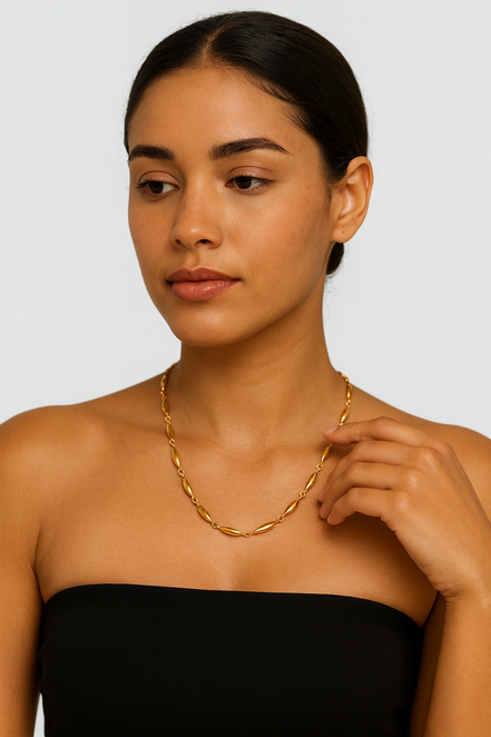 Navette Gold Necklace