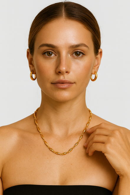 Navette Gold Necklace