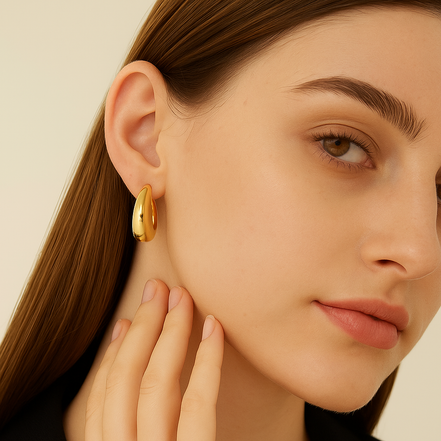 Luna Gold Hoop Earrings -