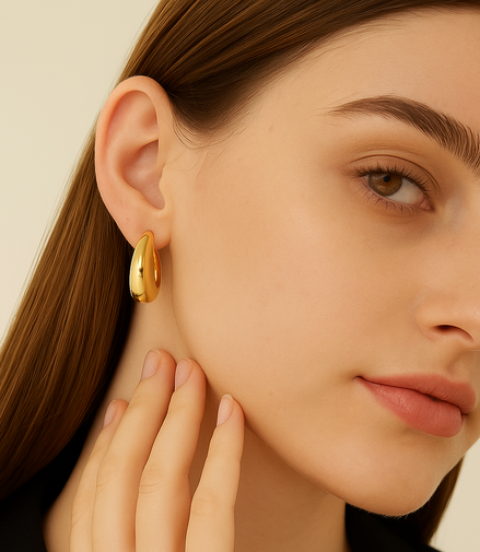 Luna Gold Hoop Earrings -