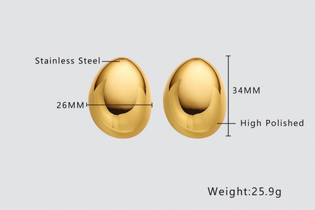 Aurora Gold Oval Earrings