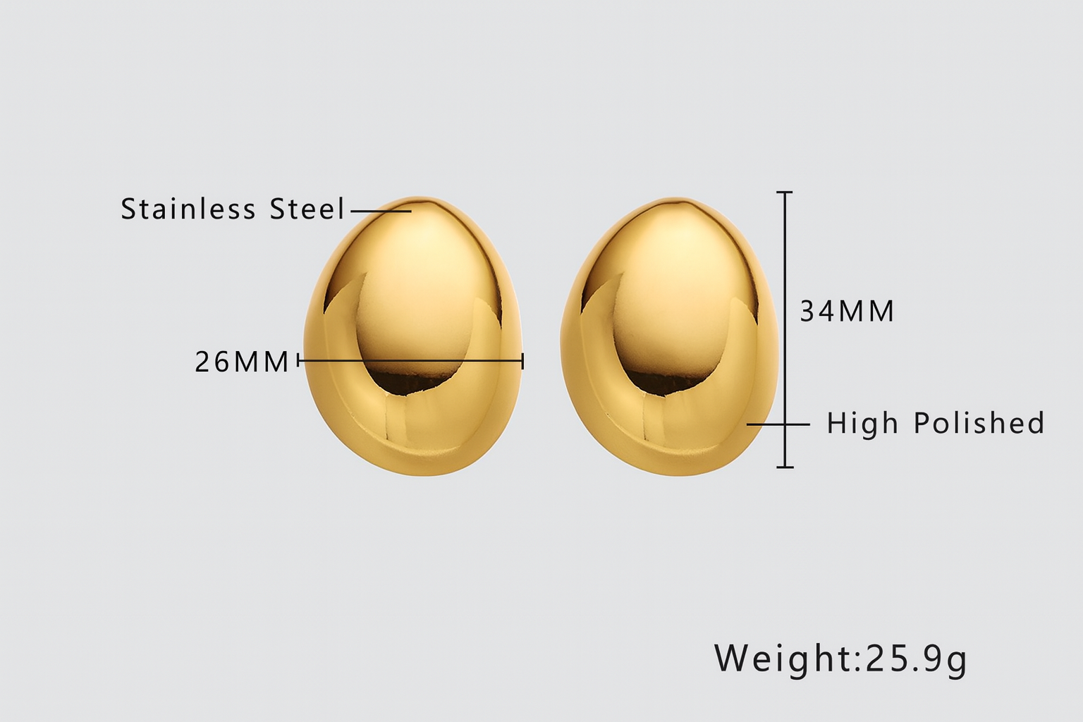 Aurora Gold Oval Earrings