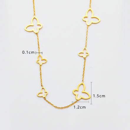 Gold Butterfly Link Necklace