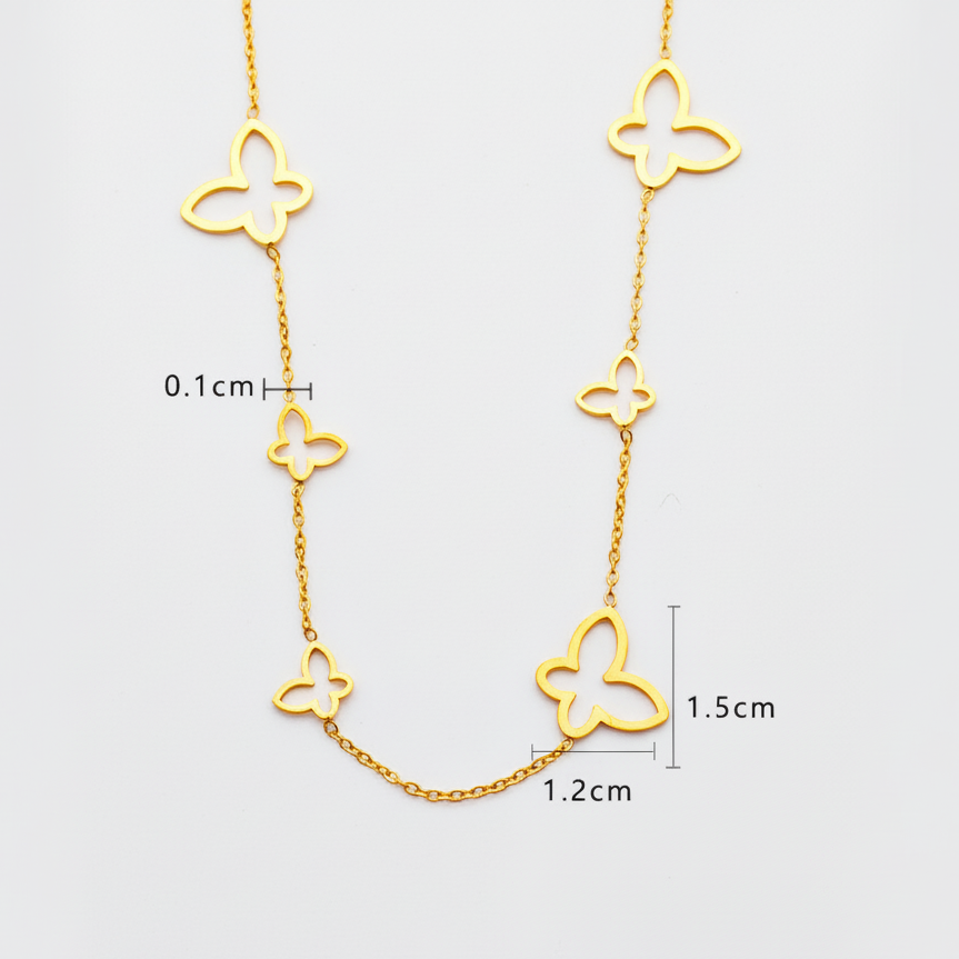 Gold Butterfly Link Necklace