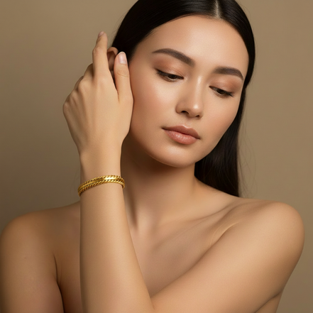 Gold Braided Cuff Bracelet