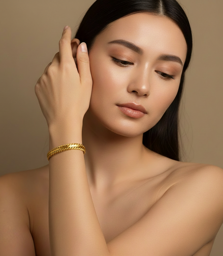 Gold Braided Cuff Bracelet