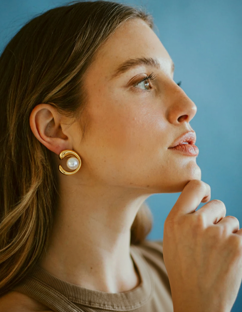 Aurielle Gold Curved Earrings