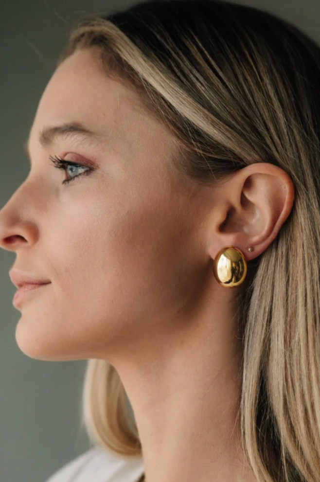 Aurora Gold Oval Earrings