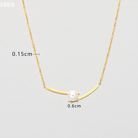Gold Arc Pearl Necklace