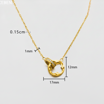 Gold Stone Circle Necklace