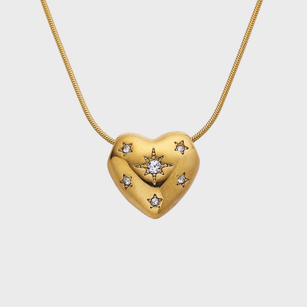 Celestia Heart  Gold Necklace