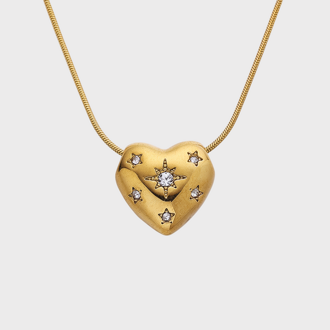 Celestia Heart  Gold Necklace