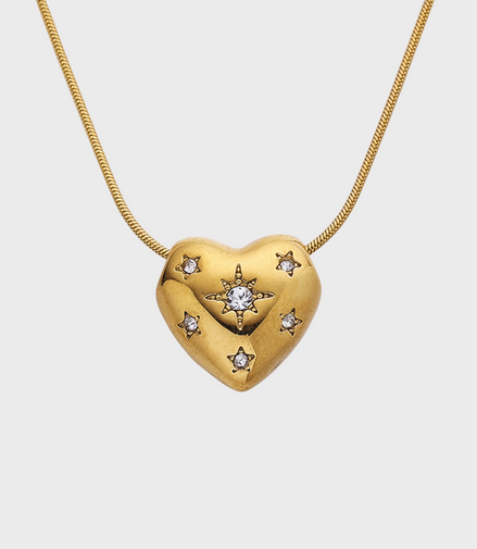 Celestia Heart  Gold Necklace