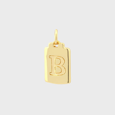Gold Tag Letter Charm