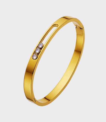 Gold Crystal Bar Bracelet