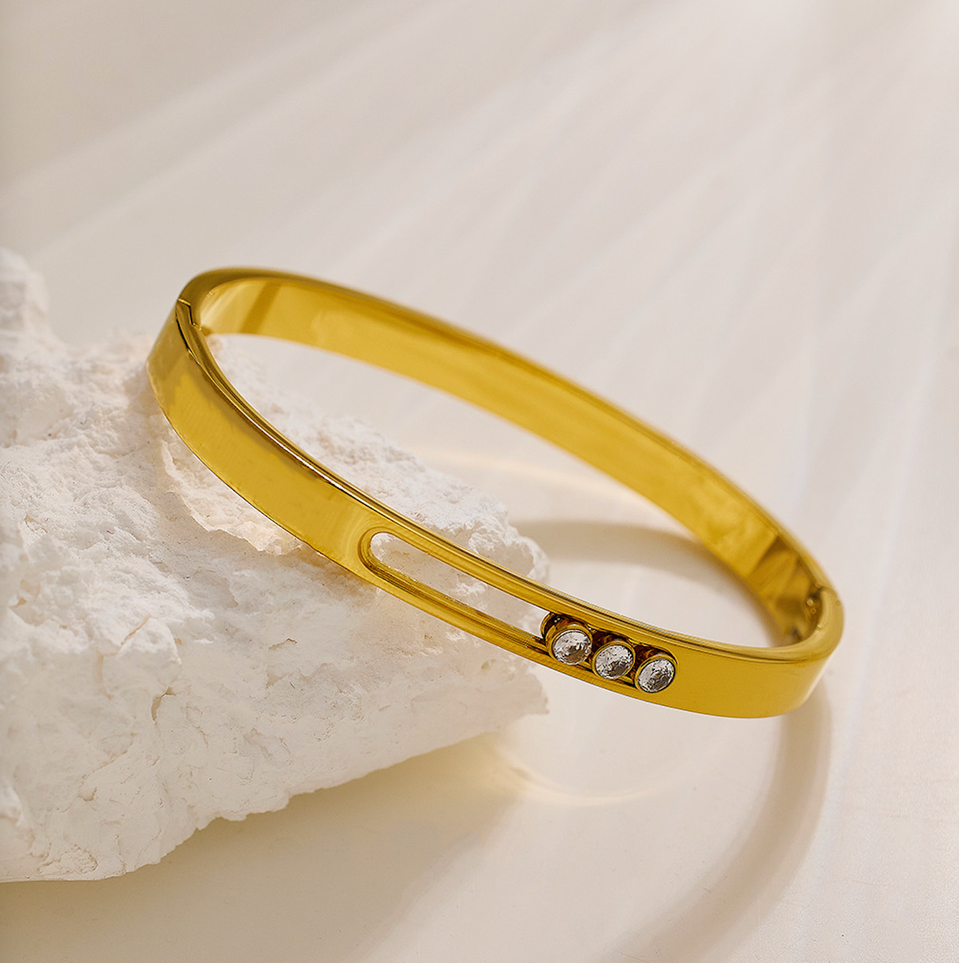 Gold Crystal Bar Bracelet