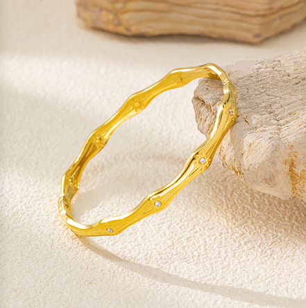 Gold Wave Crystal Bracelet