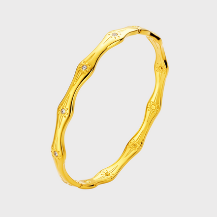 Gold Wave Crystal Bracelet