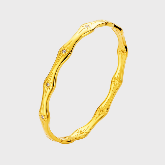 Gold Wave Crystal Bracelet