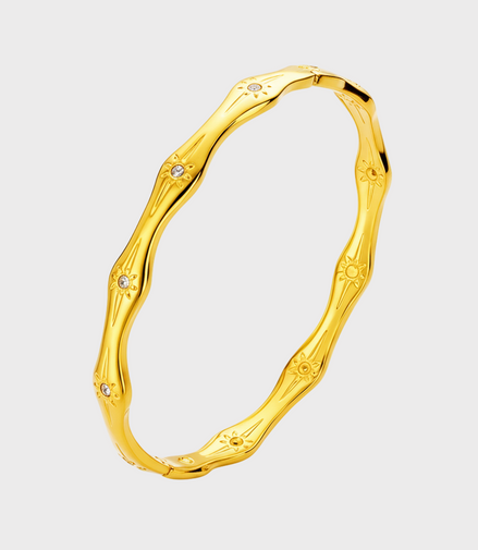 Gold Wave Crystal Bracelet