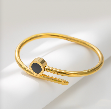 Gold Nova Nail Head Bracelet – Black