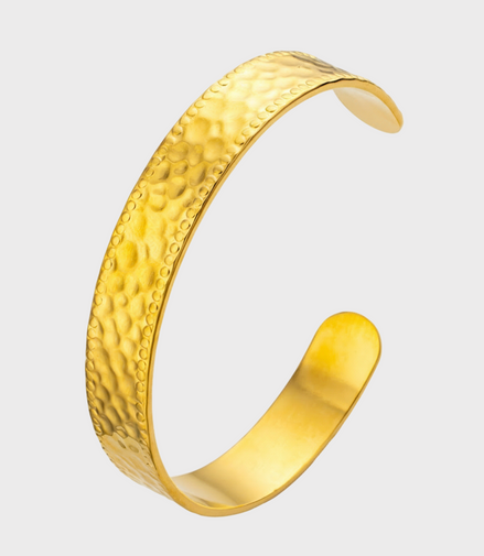 Aurea Hammered Gold Cuff Bracelet