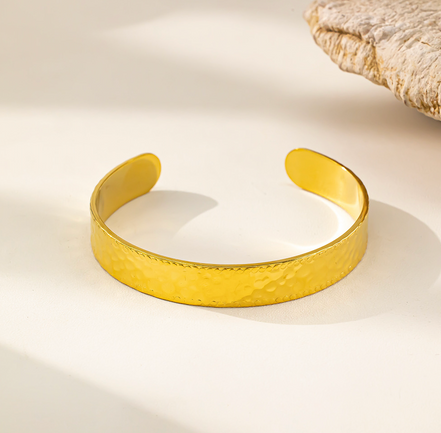 Aurea Hammered Gold Cuff Bracelet