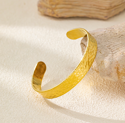Aurea Hammered Gold Cuff Bracelet