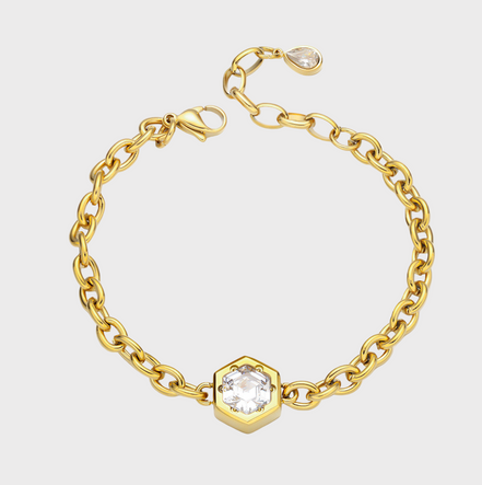 Hexa Gold Crystal Bracelet