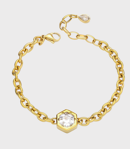 Hexa Gold Crystal Bracelet