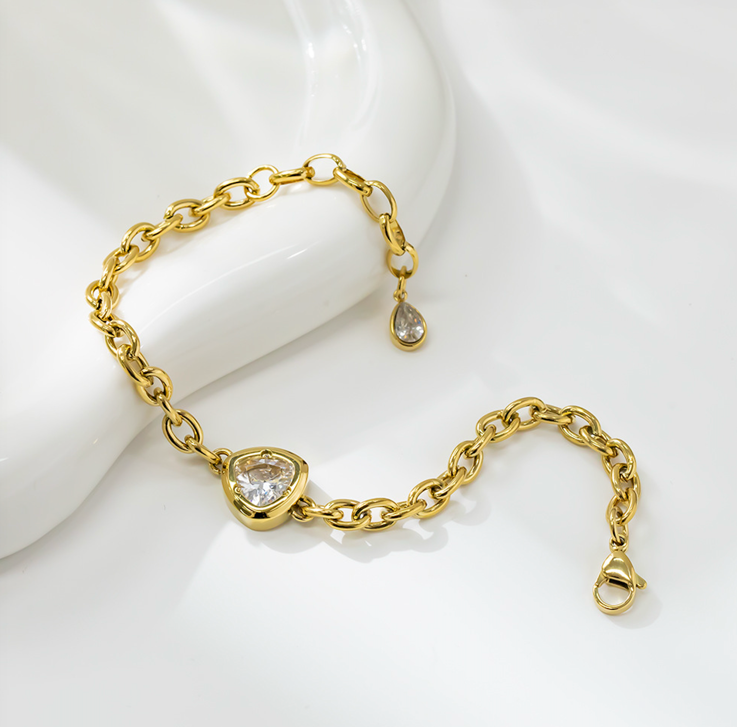 Triesta Gold Crystal Bracelet