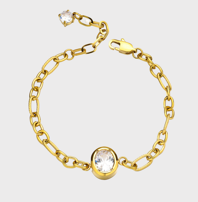 Ovalia Gold Crystal Bracelet