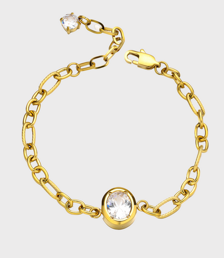 Ovalia Gold Crystal Bracelet