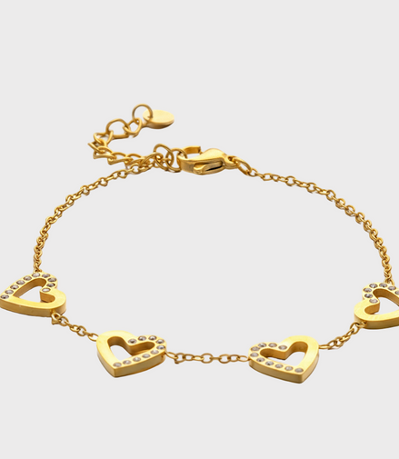 Vivi Hearts Gold Bracelet