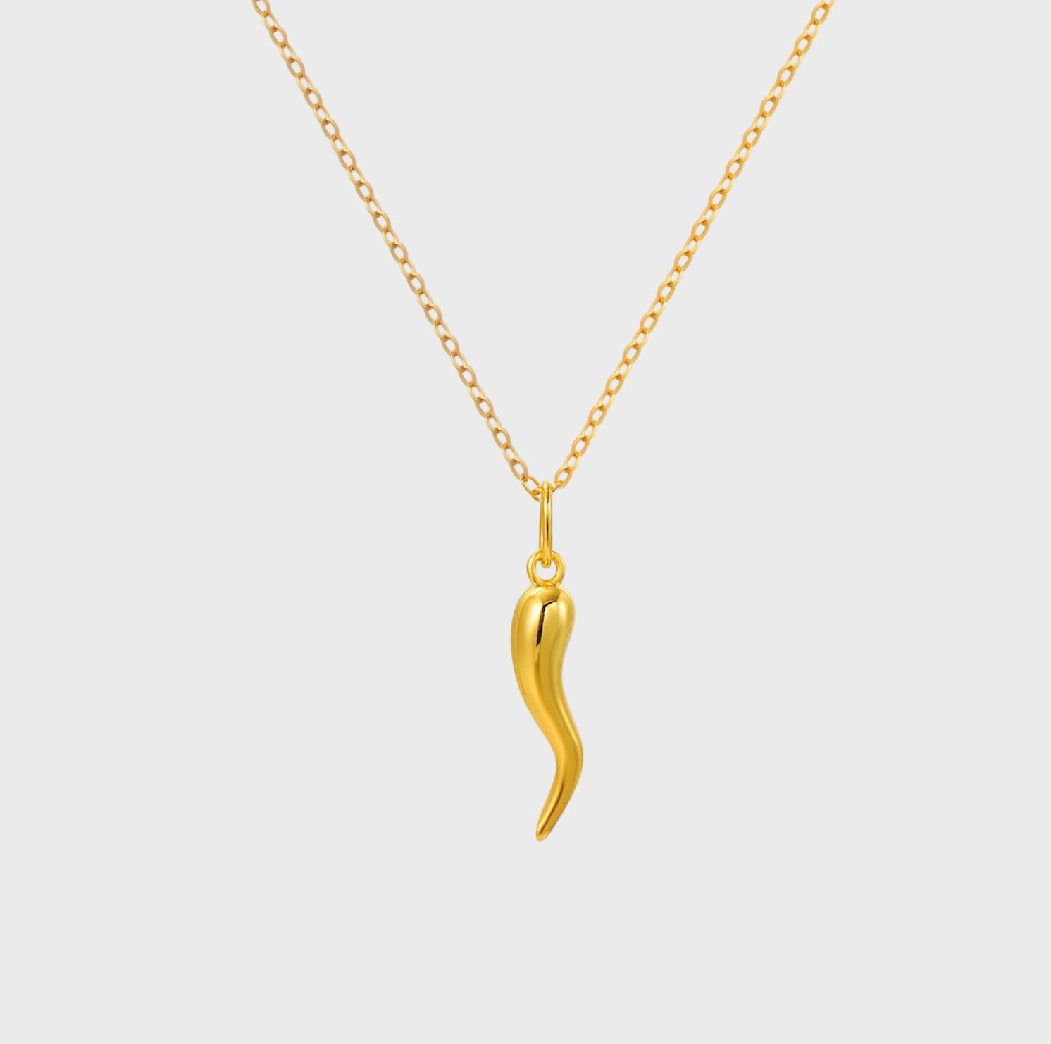 Gold Cornicello Charm Necklace