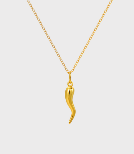 Gold Cornicello Charm Necklace