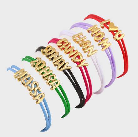 Custom Charm String Bracelet - Red