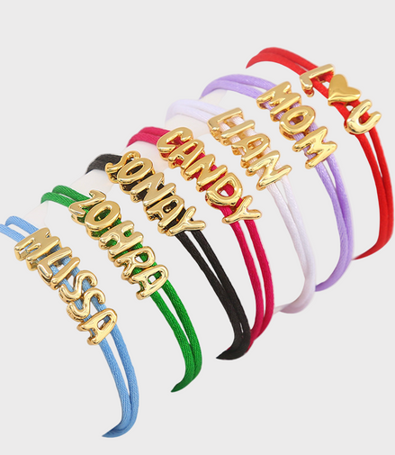 Custom Charm String Bracelet - Red