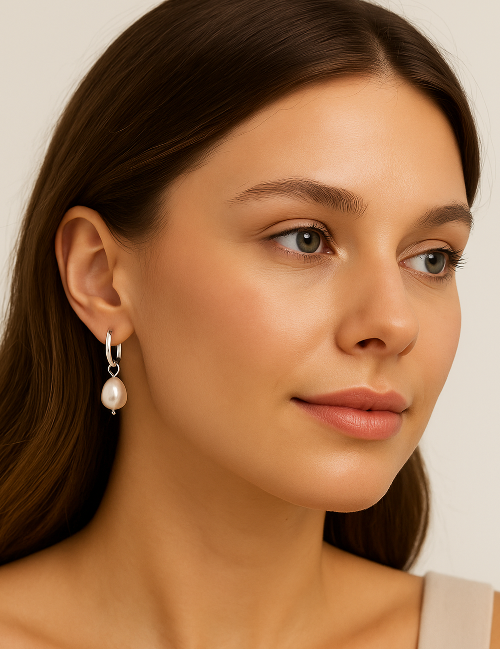 Ophelia Pearl Earrings - Silver