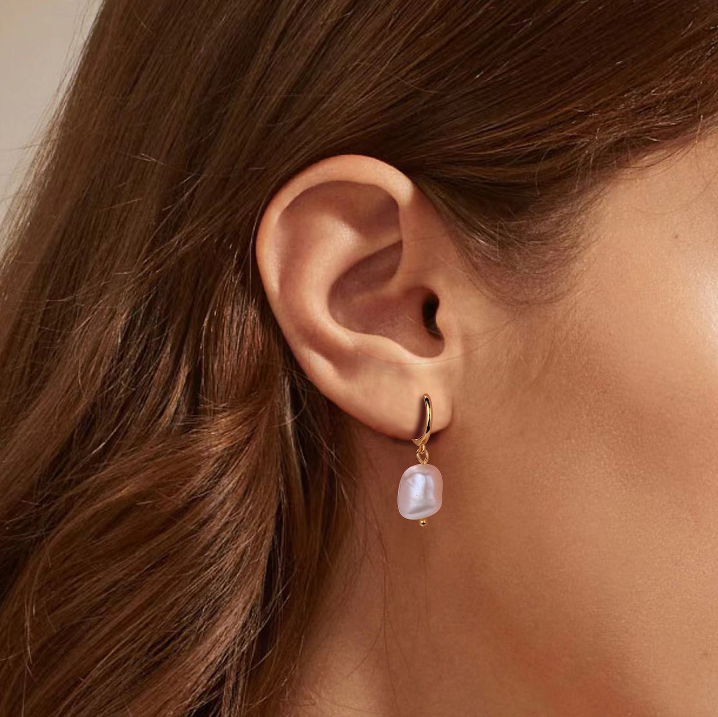 Ophelia Pearl Earrings - Gold