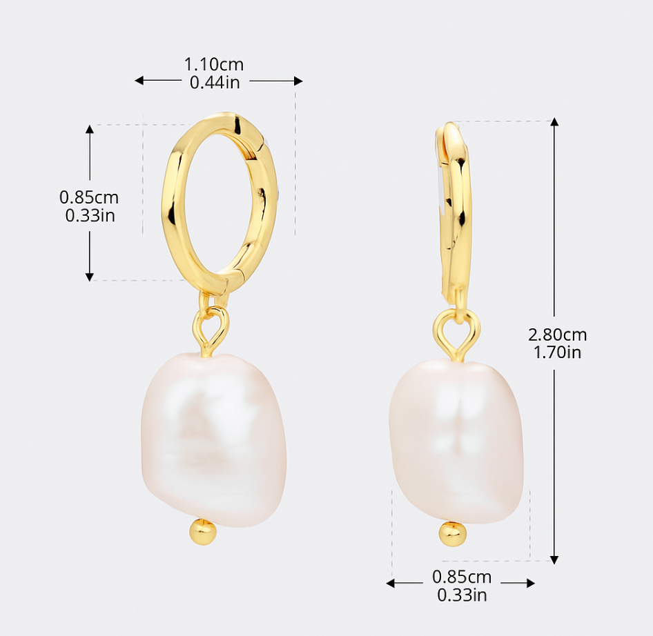 Ophelia Pearl Earrings - Gold
