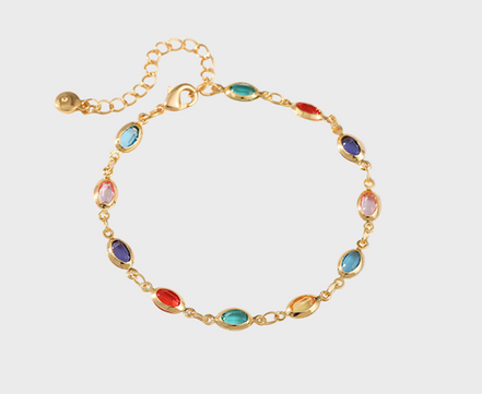 Alessia Gold Multi Stones Bracelet